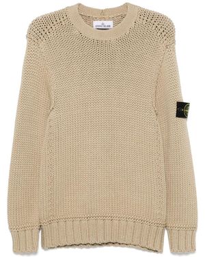 Stone Island Chain-Stitch Jumper - Natural