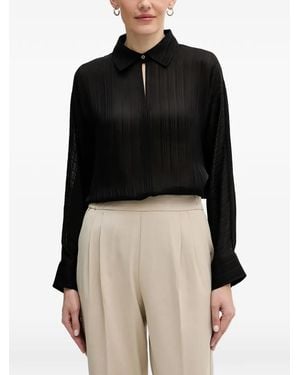 Sisley Blouse Met Keyhole-Detail - Zwart