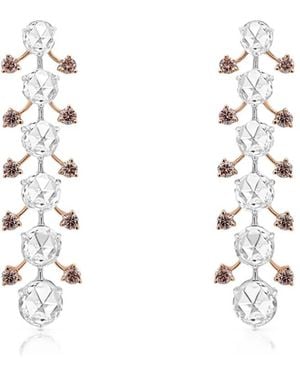 HYT Jewelry Rose-Cut Diamond Drop Earrings - White