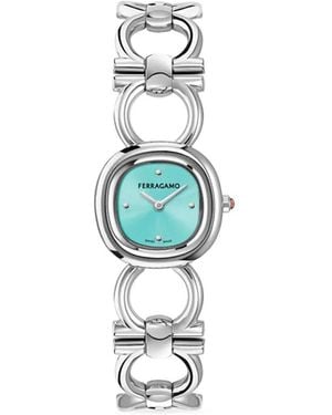 Ferragamo Reloj Double Gancini De 25 Mm - Azul