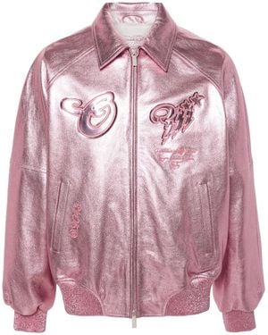 Off-White c/o Virgil Abloh Scorpio Lea Bomber Jacket - Pink