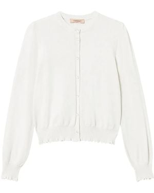 Twinset Scallop-Trim Cardigan - White