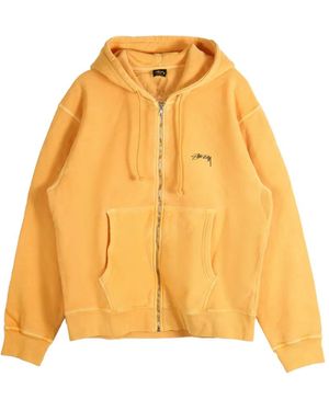 Stussy Zip-Fastening Hoodie - Yellow