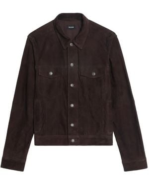 Zadig & Voltaire Bases Suede Leather Jacket - Black