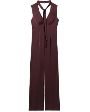 Claudie Pierlot Tie-Neck Sleeveless Jumpsuit - Purple