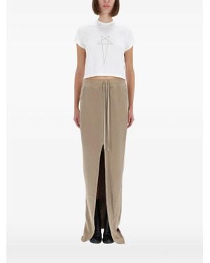 Rick Owens Star-Print Crop Top - White