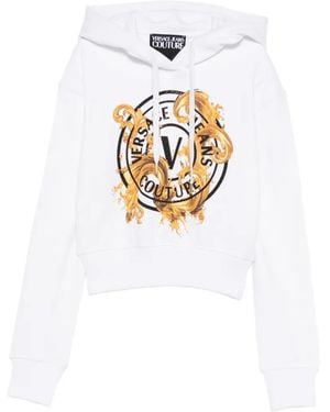 Versace Jeans Couture Hoodie À Logo Imprimé - White