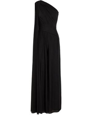 Talbot Runhof Drapierter One-Shoulder-Jumpsuit - Schwarz