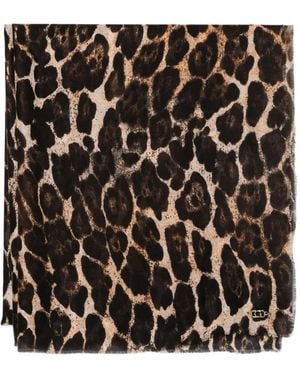 Guess Fular Con Estampado De Leopardo - Negro