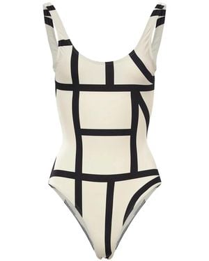 TOTEME Monogram Swimsuit Tofu - White