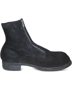 Guidi Wildlederstiefel Mit Reißverschluss - Schwarz
