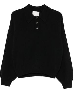 Lisa Yang Etta Button-Up Polo Shirt - Black