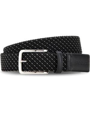 Hogan Gürtel Mit Lederbesatz - Schwarz