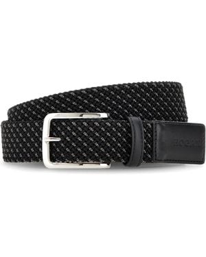 Hogan Gürtel Mit Lederbesatz - Schwarz