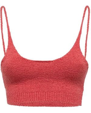 Laneus Gestricktes Cropped-Top - Rot