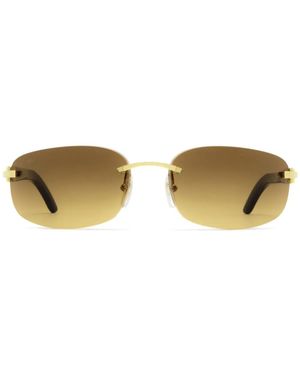 Cartier Rectangle-Frame Sunglasses - Natural