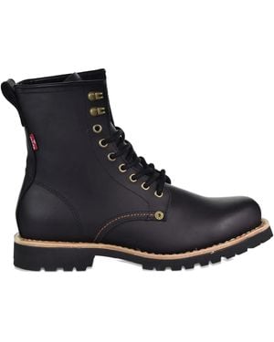 Levi's Baxter Lace-Up Leather Boots - Black