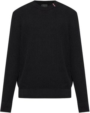 Moncler Waffle-Knit Crew-Neck Jumper - Black
