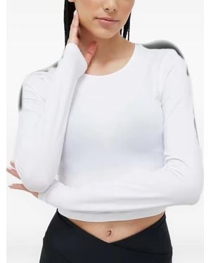 Casall Logo-Print Cropped T-Shirt - Blue