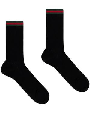 Gucci Calcetines Con Tribanda Web - Negro