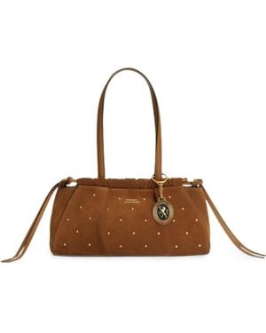Tommy Hilfiger Studded-Ruched Tote Bag - Brown