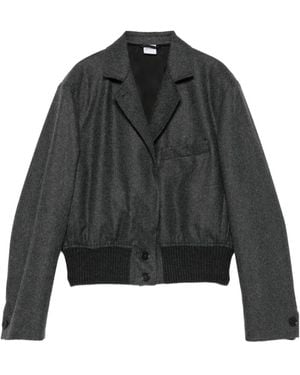 Aspesi Ribbed-Hem Button-Up Jacket - Black