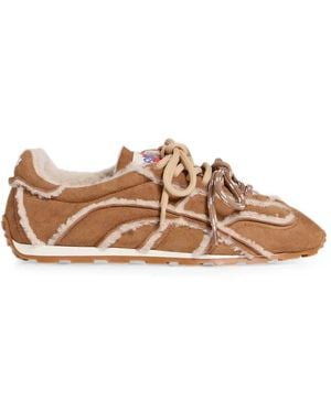 DSquared² Dc-642 Shearling-Trimmed Sneakers - Brown