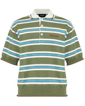 DSquared² Striped Polo Shirt - Green