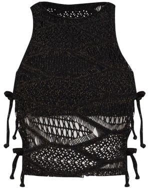 Amir Slama X Jade Picon Tie-Detail Sleeveless Tank Top - Black