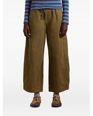 Damson Madder Felix Embroidered-Pocket Trousers - Green