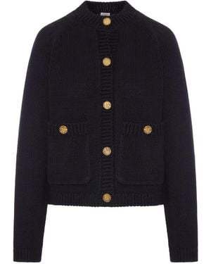 TOTEME Button-Up Chunky-Knit Cardigan - Blue
