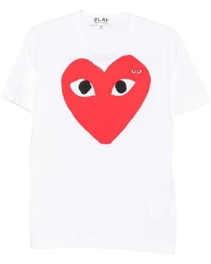COMME DES GARÇONS PLAY Heart-Print Logo-Patch T-Shirt - Red