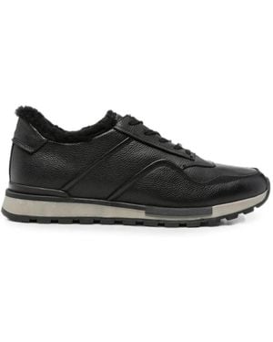 SERGIO MORETTI FIRENZE Leather Trainers - Black