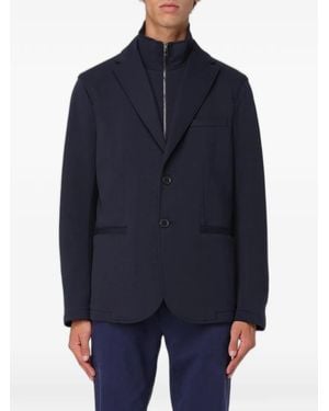 Emporio Armani Layered Single-Breasted Blazer - Blue