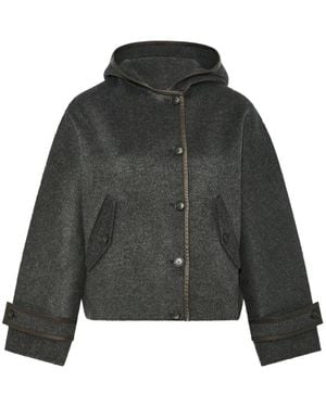 Yves Salomon Hooded Double-Sided Jacket - Black