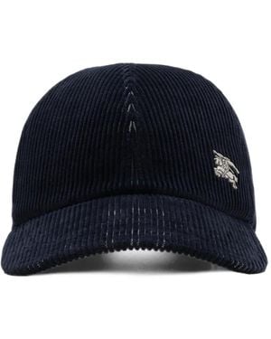 Burberry Check Corduroy Baseball Cap - Blue