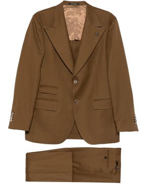 Luigi Bianchi Flap-Pocket Buttoned Suit - Brown
