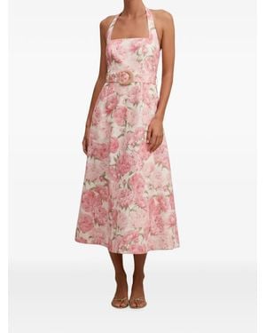 EVER NEW Blossom Floral-Print Belted Midi Dress - Pink