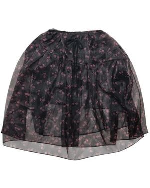Simone Rocha Floral-Print Tiered Mini Skirt - Black