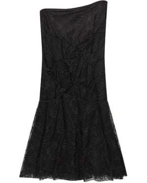 Junya Watanabe Jupe Mi-Longue Bordée De Dentelle - Black