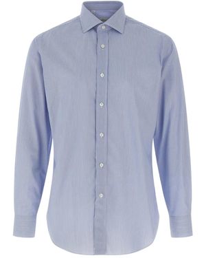 Brioni Striped Cotton Shirt - Blue