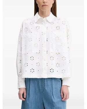 Barbour Camisa con ojales bordados - Blanco