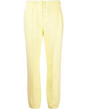 Helmut Lang Logo-Embroidered Buttoned Track Trousers - Yellow