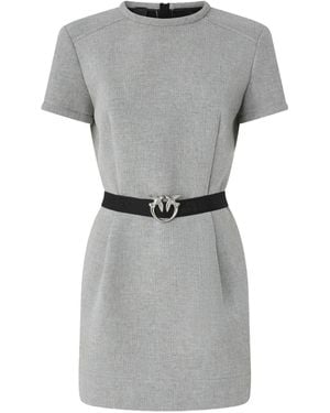 Pinko Belted Short-Sleeve Mini Dress - Gray
