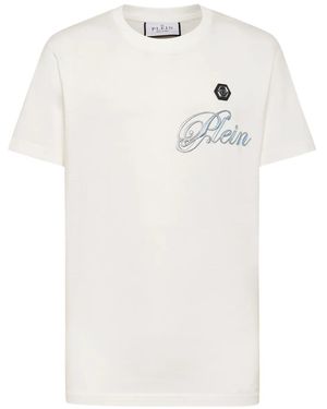 Philipp Plein Skull-Print Cotton T-Shirt - White