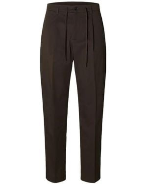 SELECTED Buttoned Trousers - Black