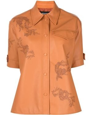 Rochas Soriana Leather Shirt - Orange