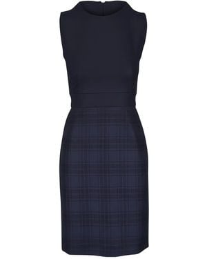 Akris Check Sleeveless Mini Dress - Blue