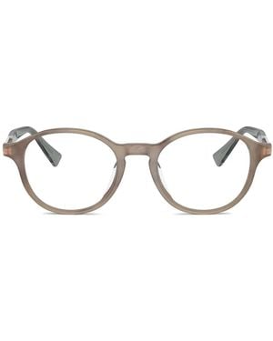 Brunello Cucinelli Brille Mit Rundem Gestell - Braun