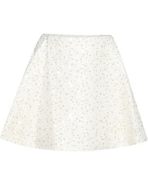 David Koma Sequin Bouclé A-Line Mini Skirt - White